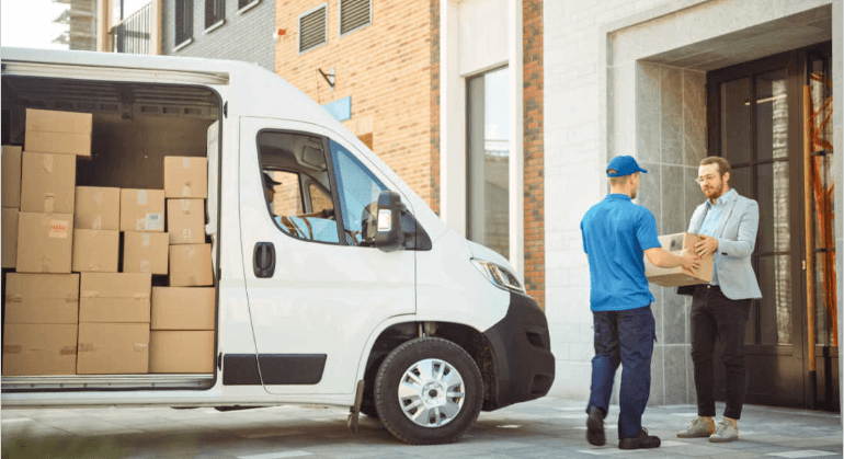 Door to door pickup illustration