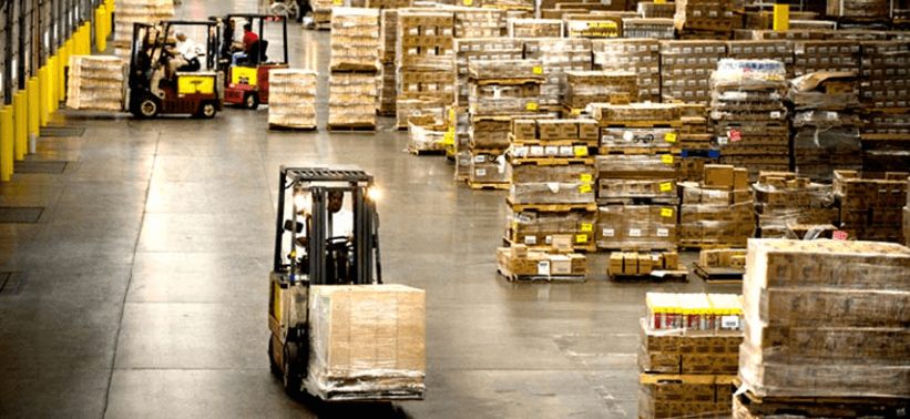 Freight and pallet shipping illustration